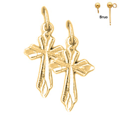 14K oder 18K Gold Passion Kreuz Ohrringe