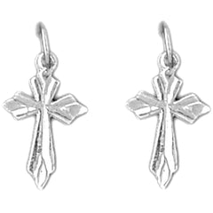 14K or 18K Gold 19mm Passion Cross Earrings