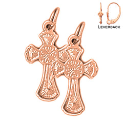 14K or 18K Gold Celtic Cross Earrings