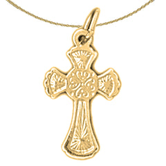 Colgante de cruz celta de oro de 14 quilates o 18 quilates