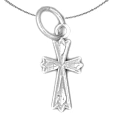 14K or 18K Gold Budded Cross Pendant