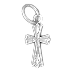 14K or 18K Gold Budded Cross Pendant