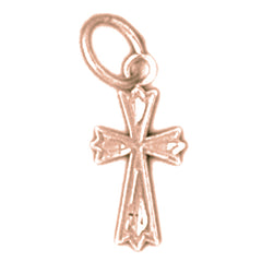 14K or 18K Gold Budded Cross Pendant