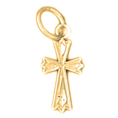 14K or 18K Gold Budded Cross Pendant