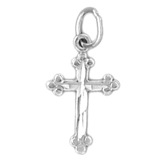 14K or 18K Gold Budded Cross Pendant