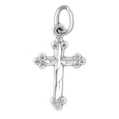 14K or 18K Gold Budded Cross Pendant