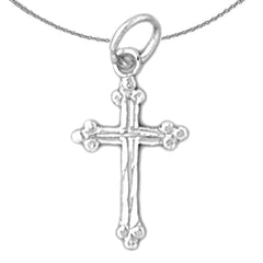 14K or 18K Gold Budded Cross Pendant