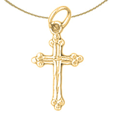 14K oder 18K Gold Knospenkreuz Anhänger