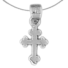 14K or 18K Gold Budded Cross Pendant