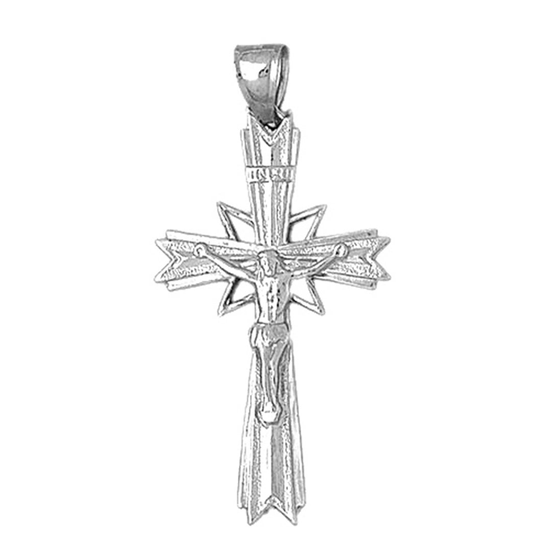 10K, 14K or 18K Gold INRI Crucifix Pendant