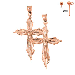 14K or 18K Gold Crucifix Earrings