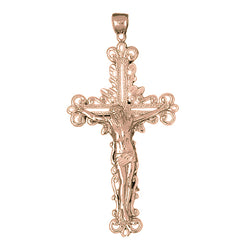 10K, 14K or 18K Gold Vine Crucifix Pendant