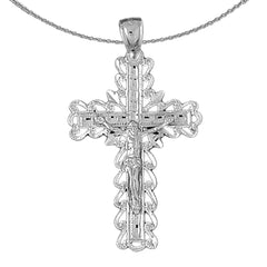 10K, 14K or 18K Gold Vine Crucifix Pendant