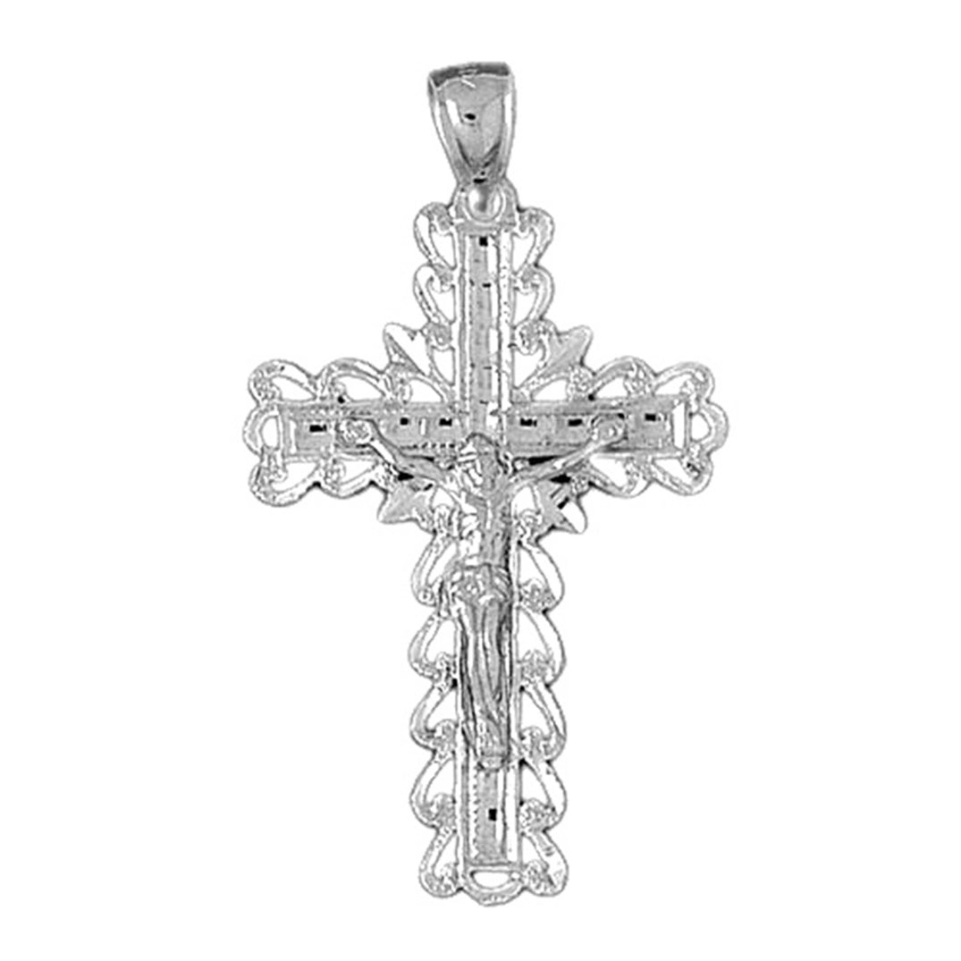 10K, 14K or 18K Gold Vine Crucifix Pendant