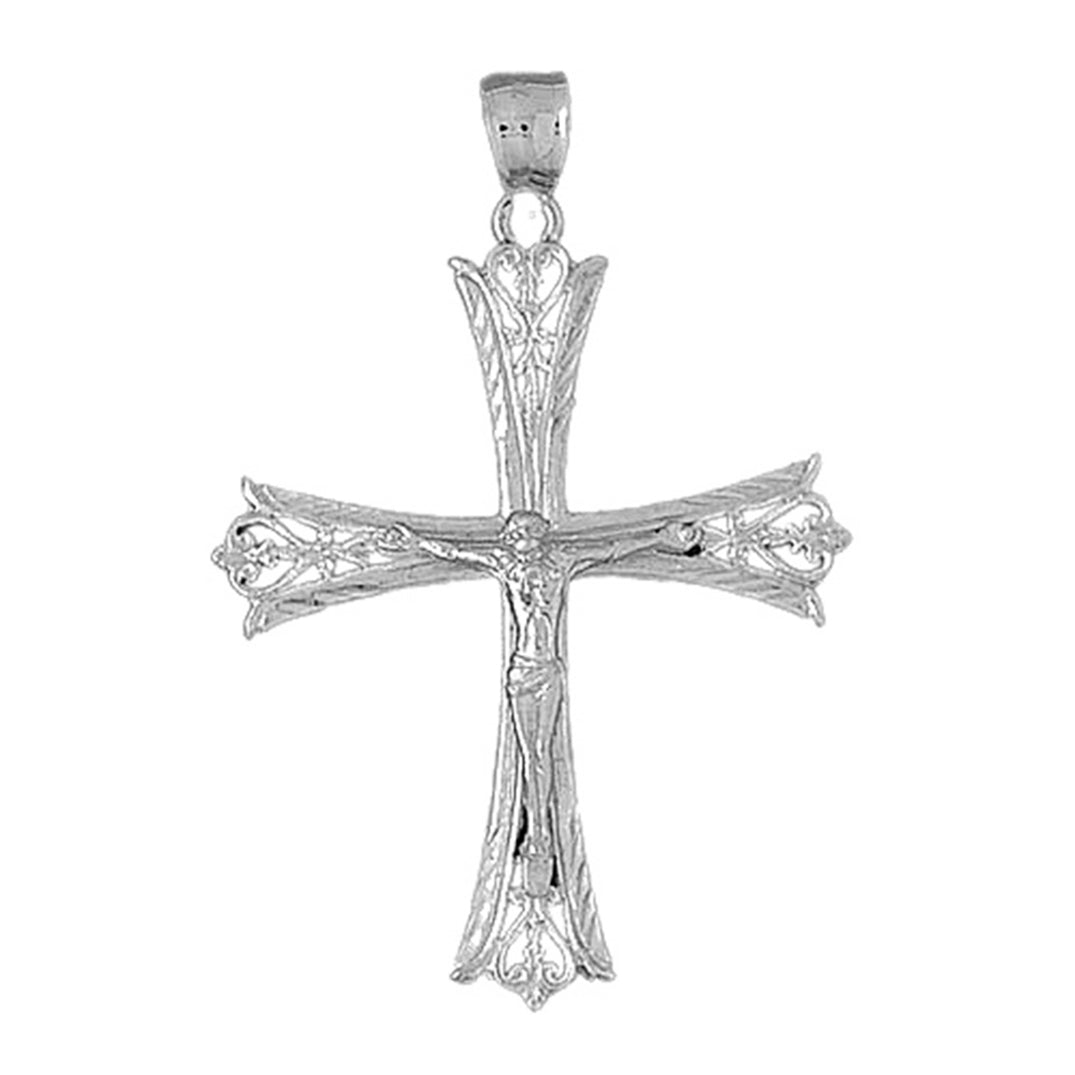 10K, 14K or 18K Gold Budded Crucifix Pendant