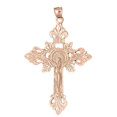 10K, 14K or 18K Gold INRI Crucifix Pendant