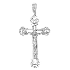 10K, 14K or 18K Gold Budded Crucifix Pendant