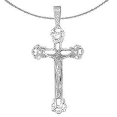 10K, 14K or 18K Gold Budded Crucifix Pendant