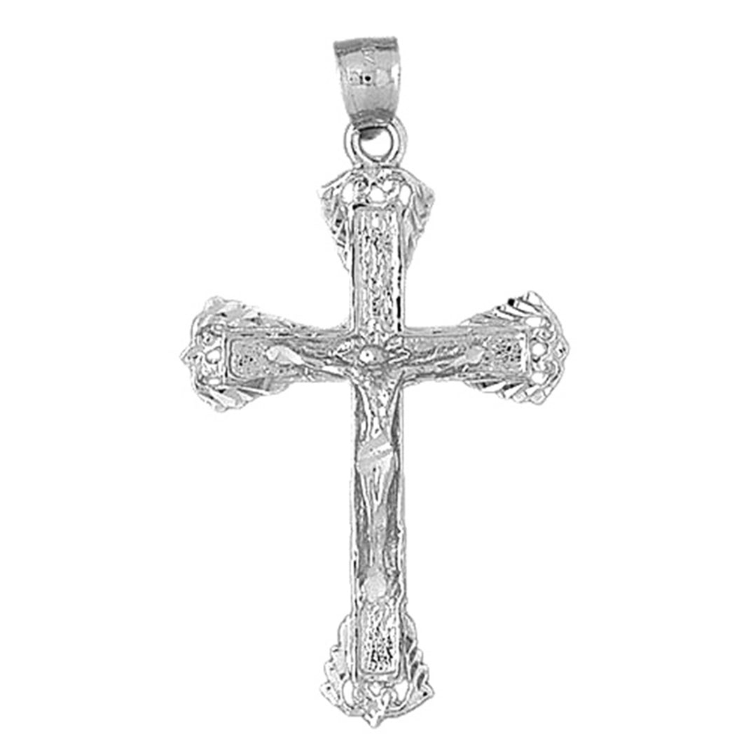 10K, 14K or 18K Gold Budded Crucifix Pendant