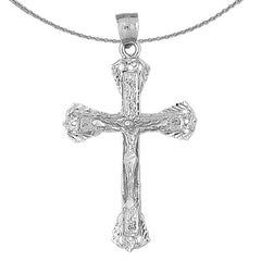 10K, 14K or 18K Gold Budded Crucifix Pendant