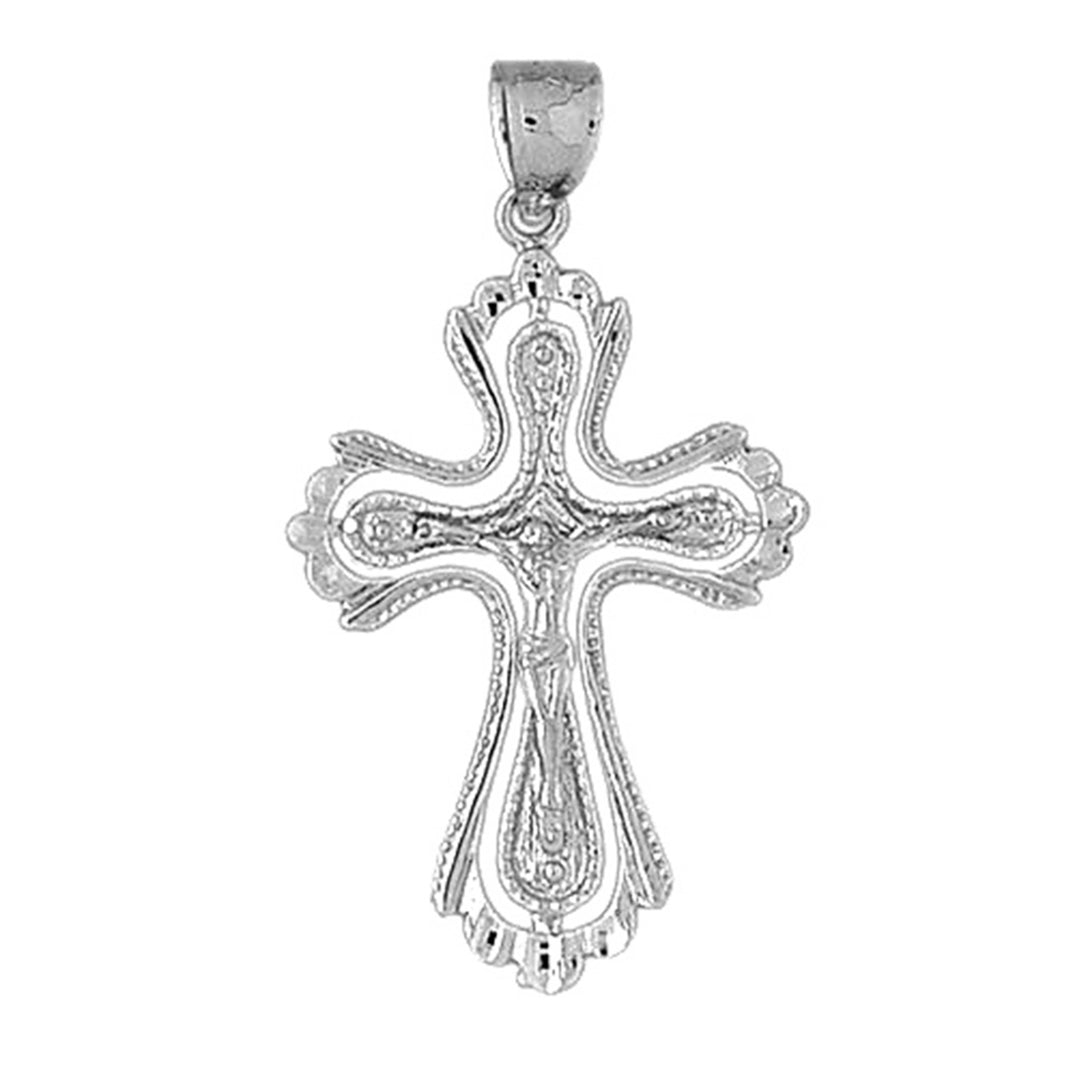 10K, 14K or 18K Gold Budded Crucifix Pendant