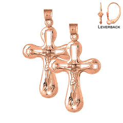 Pendientes Crucifijo de Oro de 14K o 18K