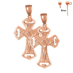 Pendientes Crucifijo de Oro de 14K o 18K