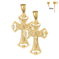 14K or 18K Gold Crucifix Earrings