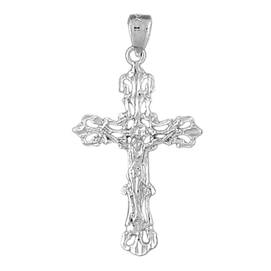 10K, 14K or 18K Gold Budded Crucifix Pendant