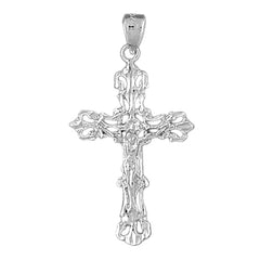 10K, 14K or 18K Gold Budded Crucifix Pendant