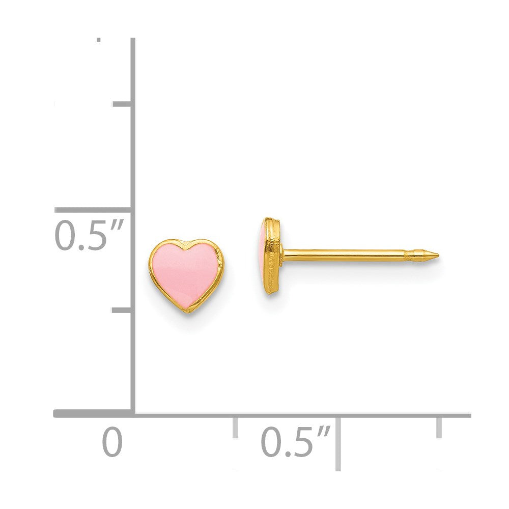 Inverness 24K Gold-plated Pink Enamel Heart Earrings