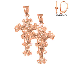 14K or 18K Gold Crucifix Earrings