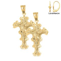 14K or 18K Gold Crucifix Earrings