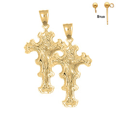 14K or 18K Gold Crucifix Earrings