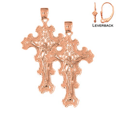 Pendientes Crucifijo de Oro de 14K o 18K