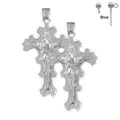 14K or 18K Gold Crucifix Earrings