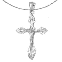 10K, 14K or 18K Gold Budded Crucifix Pendant