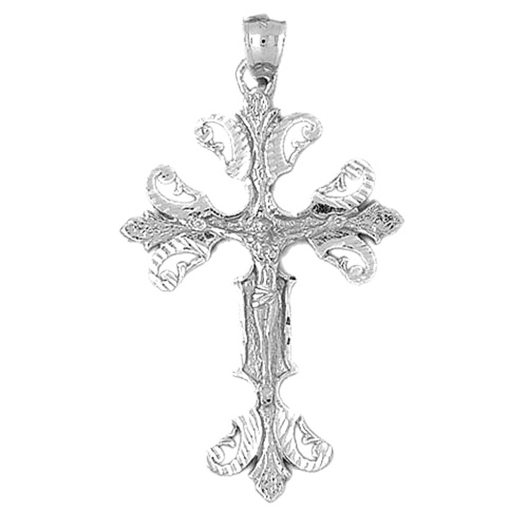 10K, 14K or 18K Gold Budded Crucifix Pendant