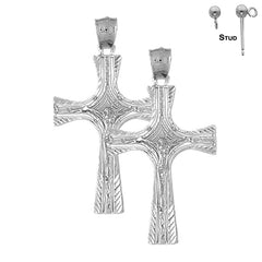 14K or 18K Gold Latin Crucifix Earrings