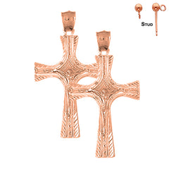 Pendientes de Crucifijo Latino de Oro de 14K o 18K