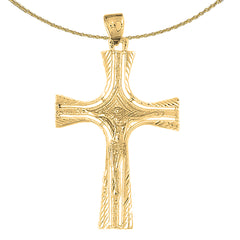 Lateinischer Kruzifix-Anhänger aus 10 Karat, 14 Karat oder 18 Karat Gold