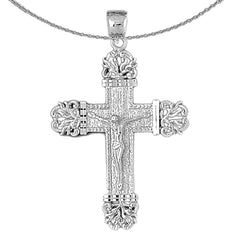 10K, 14K or 18K Gold Vine Crucifix Pendant