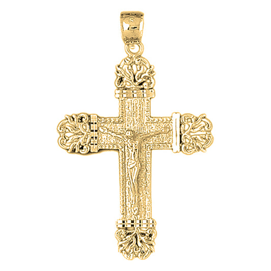 10K, 14K or 18K Gold Vine Crucifix Pendant