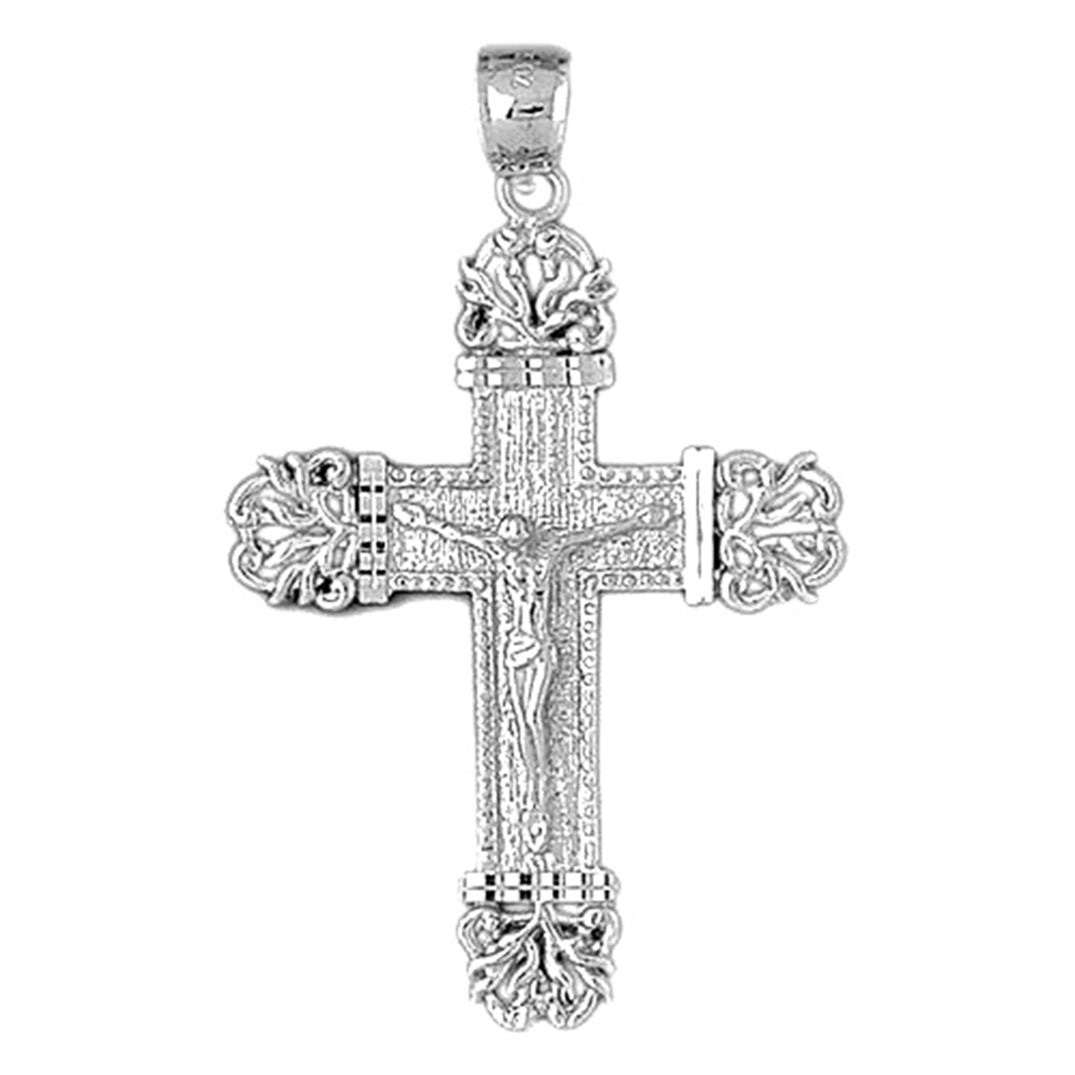 10K, 14K or 18K Gold Vine Crucifix Pendant