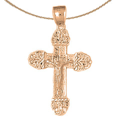 10K, 14K or 18K Gold Vine Crucifix Pendant