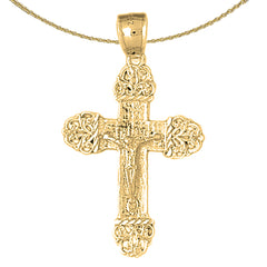 10K, 14K or 18K Gold Vine Crucifix Pendant