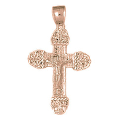 10K, 14K or 18K Gold Vine Crucifix Pendant