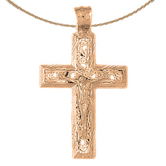 10K, 14K or 18K Gold Vine Crucifix Pendant