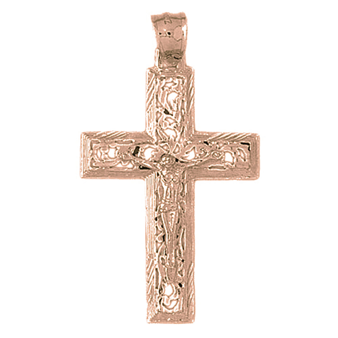 10K, 14K or 18K Gold Vine Crucifix Pendant