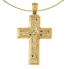 10K, 14K or 18K Gold Vine Crucifix Pendant